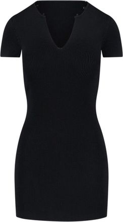 Alexander Wang Ribbed Mini Dress With V-Neckline