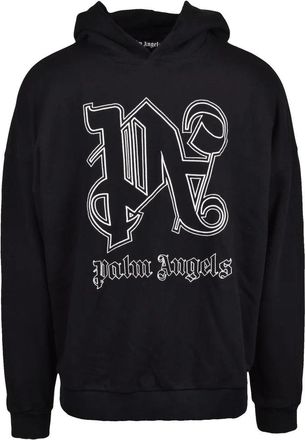 Palm Angels Hoodie Sweatshirt - Black/White