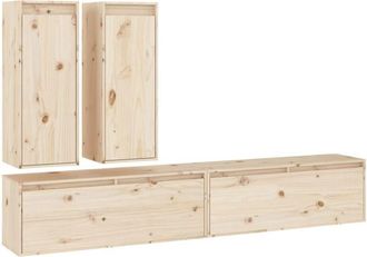 vidaXL Muebles Para Tv 4 Piezas Madera Maciza De Pino Vidaxl