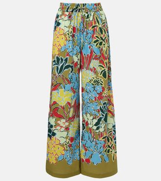 Alemais Al&eacute;mais Solstice cotton-blend wide-leg pants