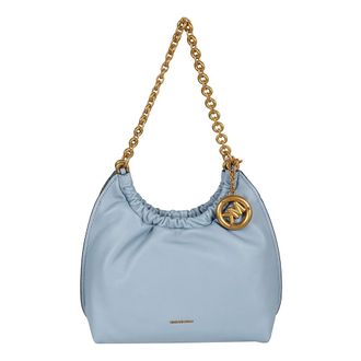 Michael Kors Shoulder Bags, female, Blue, Size: ONE SIZE Indie Medium Leather Pochette