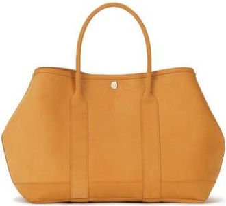 Ezra Arthur Audrey Velvet Leather Tote Bag in Honey at Nordstrom