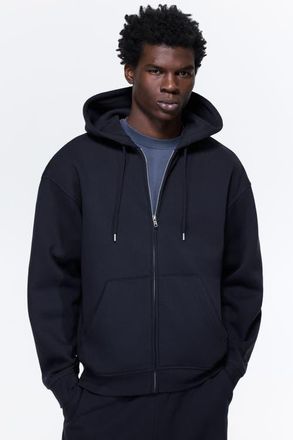 H&M Loose-fit Hooded Jacket in Dark Blue at Nordstrom, Size Xx-Large