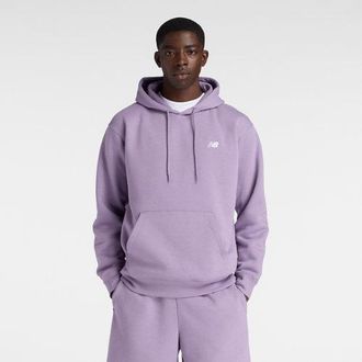 New Balance Uomo Sport Essentials Fleece Hoodie in Viola/Bianco, Cotone, Taglia XL