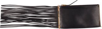 Elisabetta Franchi Rectangular Leather Fringe Shoulder Bag