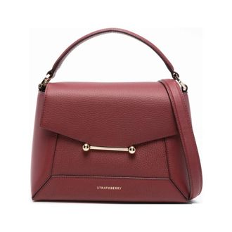 Strathberry Handbags, female, Red, Size: ONE SIZE Burgundy Leather Top Handle Bag
