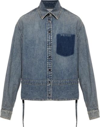 Alexander McQueen Chambray Shirt Jacket - Dames - Spijkeroverhemden - Blauw - XS - Katoen - Overhemden