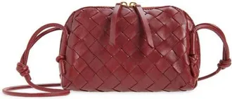 Bottega Veneta Mini Concert Intrecciato Leather Crossbody Bag in 6585 Lava Red-Gold at Nordstrom
