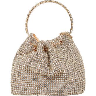 Berness Rhinestone Ring Handle Bag in Gold at Nordstrom Rack