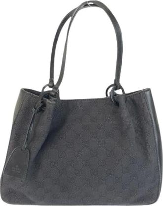 Gucci Pre-owned Shoulder Bags, female, Black, Size: ONE SIZE Pre-owned GG Canvas 2way Tote Bag