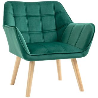 HOMCOM Butaca de sal&oacute;n 67x61.5x71 cm verde