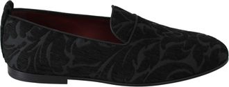 Dolce & Gabbana Zwarte Jacquard Ballerina Slippers Loafers Schoenen