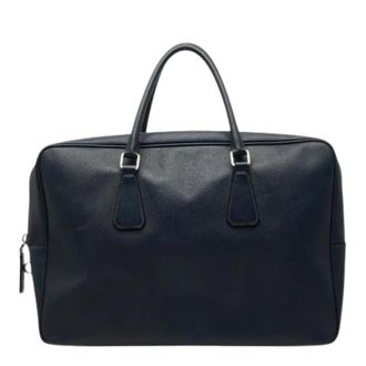 Prada Pre-owned Vintage Aktetas - Heren - Vintage Handtas - Blauw - ONE Size - Leer - Vintage