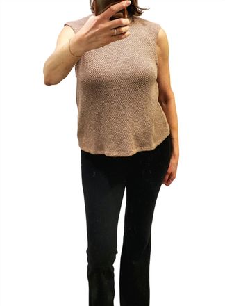 bobi Raw Edge Sleeveless Crewneck Tee In Earthy