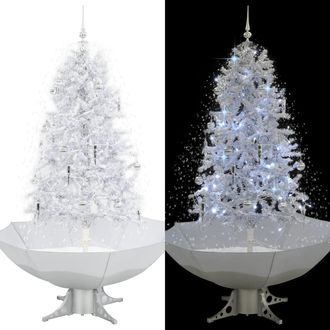 vidaXL Vidaxl - Rbol De Navidad Con Nieve Con Base En Paraguas Blanco 170 Cm