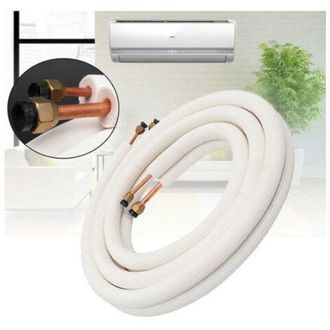 OEM Manguera De Refrigerante Aislada De Cobre Y Aluminio De 3 Metros - Para Aire Acondicionado Port&aacute;til - Instalaci&oacute;n F&aacute;cil Y Duradera - Blanco-crezuo