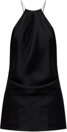 Victoria Beckham Draped Satin Top - Dames - Tops zonder mouwen - Zwart - 2XS - Satijn - Tops