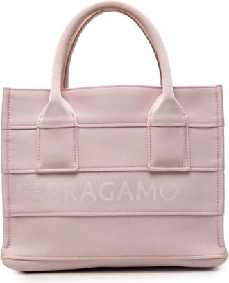 Ferragamo Pre-owned Ferragamo Small Canvas Signature Tote Ladies T7NMZAKXIFPJJWNW