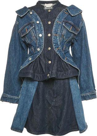 Alexander McQueen Denim rok met knopen - Blauw