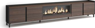 Skraut Home Skraut Home - Mueble Tv, Televisi&oacute;n, Muebles De Sal&oacute;n, Almacenaje, 315x35x61cm, Para Tv Hasta 80, Chimenea El&eacute;ctrica Xxl, Dise&ntilde;o Industrial, Estilo Mo