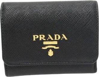 Prada Pre-owned Wallets, female, Black, Size: ONE SIZE Pre-owned Leather Wallet