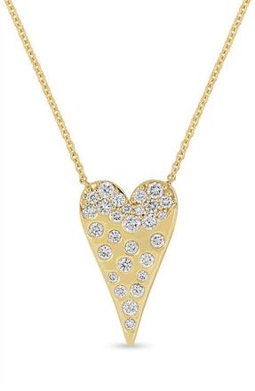 Bony Levy Kiera Diamond Heart Pendant Necklace in 18Ky Gold at Nordstrom