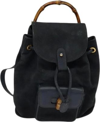 Gucci Pre-owned Backpacks, female, Blue, Size: ONE SIZE Pre-owned Bamboo Backpack