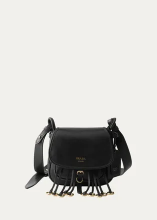 Prada Corsaire Aged Leather Shoulder Bag