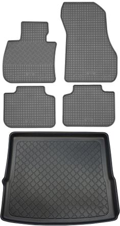 OEM Bmw X1 F48 Suv (5 Puertas) Desde 10/2015 Set - Alfombrillas De Goma Para Coche + Alfombrilla Para Maletero
