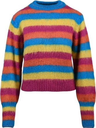 MC2 Saint Barth Short Crew Neck Sweater with Vibrant Horizontal Stripes