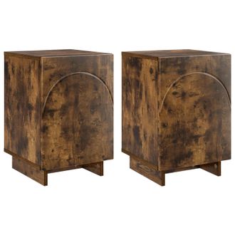vidaXL Mesa De Noche 2 Pcs Roble Ahumado 33,5 X 34,5 X 50 Cm Vidaxl