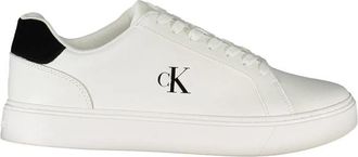 Calvin Klein White Leather Sneaker - Heren - Sneakers - Wit - 44 EU - Leer - Schoenen