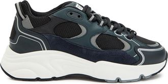 Cleens Pulse Runner Panelled Mesh Sneakers - Navy - 10.5 (IT44.5 / UK10.5)