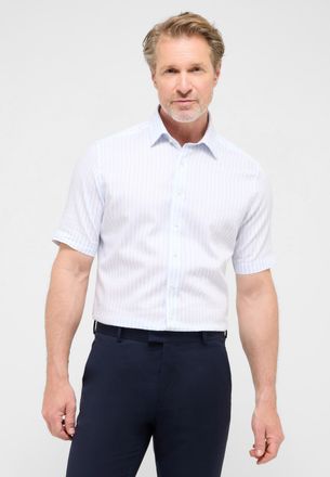 Eterna Kurzarmhemd ETERNA MODERN FIT, Herren, Gr. 46, Normalgr&ouml;ssen, blau (hellblau), Twill, 59% Baumwolle, 41% Leinen, tailliert, Hemden Kurzarmhemd, EASY I
