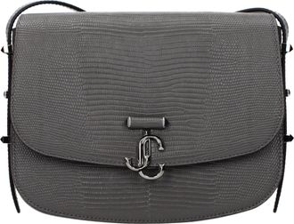 Jimmy Choo London Gray Leather Crossbody Womens Bag