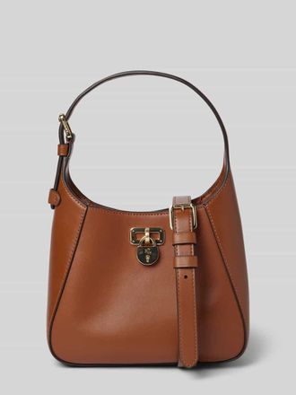 Lauren Ralph Lauren Lederhandtasche mit Label-Anh&auml;nger Modell TANNER in Cognac, Gr&ouml;&szlig;e 1