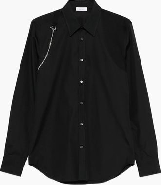 Alexander McQueen Alexander Mcqueen Mens T Chain Harness Shirt Black - Size: 40/Regular