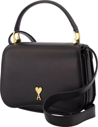 Ami Womens Paris Purse - Ami Leather Black Calfskin Bags Handbags-Purses