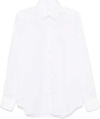 Xacus Casual Shirts, male, White, Size: 4XL White Cotton Button-Down Shirt