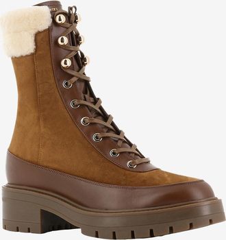 Aquazzura Warme Materialmix-Schnürstiefeletten Very Cortina