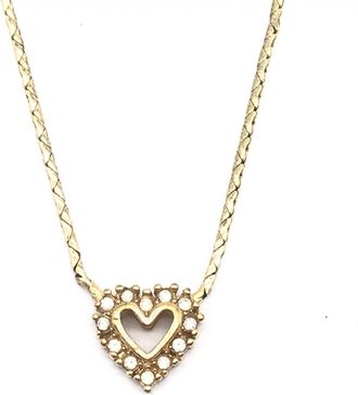 Dior Gold Heart Pendant With Womens Rhinestones (Pre-Owned)