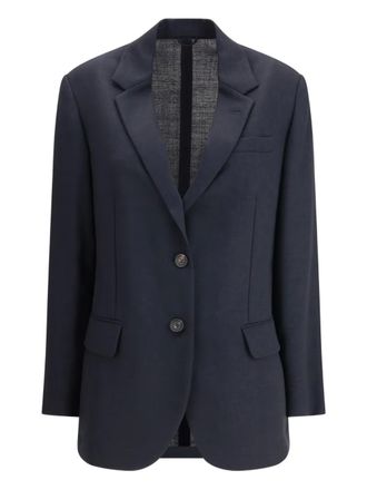Brunello Cucinelli two-button belted jacket - Blue