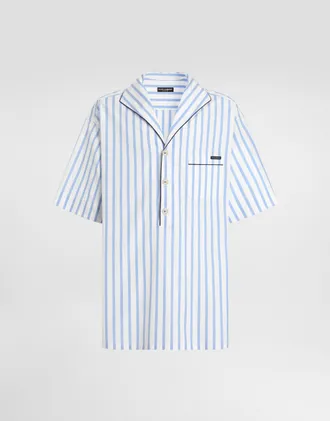 Dolce & Gabbana Striped Poplin Shirt - Man Shirts Multicolor 37