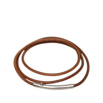 Herm&egrave;s Pre-owned Vintage Riem - Dames - Pre-owned - Bruin - Maat: ONE Size Leer