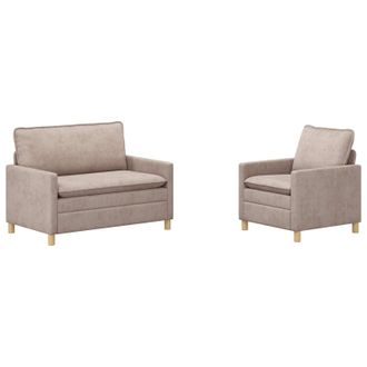 vidaXL Set Di Divani 2 Pz Beige Poliestere Vidaxl