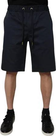 Dolce & Gabbana Navy Blue Cotton Stretch Men Bermuda Shorts Co+03