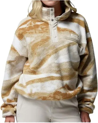 Columbia Helvetia II Printed Cropped Half Snap Fleecepullover f&uuml;r Damen | beige