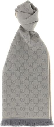 Gucci Grey GG Wool Scarf