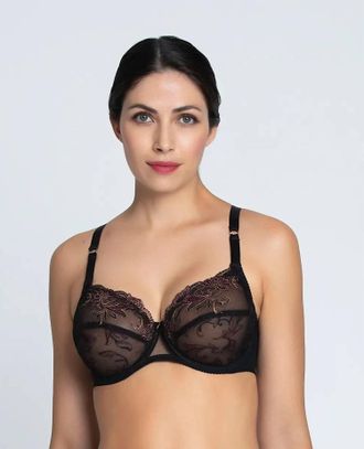 Lise Charmel Charme Secret Three Parts Full Cup Bra In Charme Noir