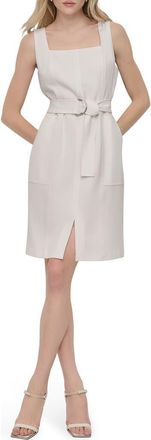 DKNY Sleeveless Square Neck Dress in Ivory at Nordstrom Rack, Size 14